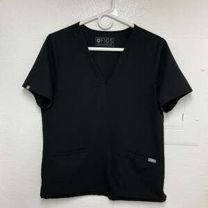 FIGS Black Casma Scrub Top Medium
